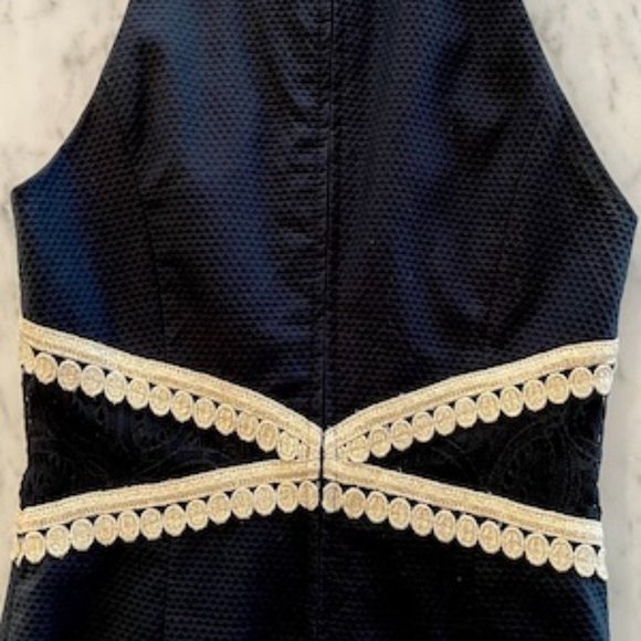 Lilly Pulitzer NWOT Layne Stretch Shift Dress Black & Gold Size 00 - Picture 7 of 9